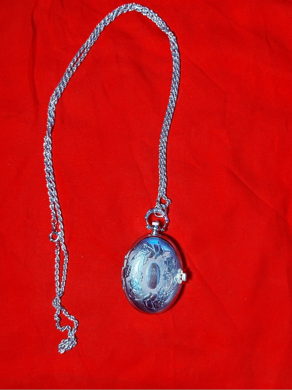 NWOT Success pocket watch pendant necklace silver tone